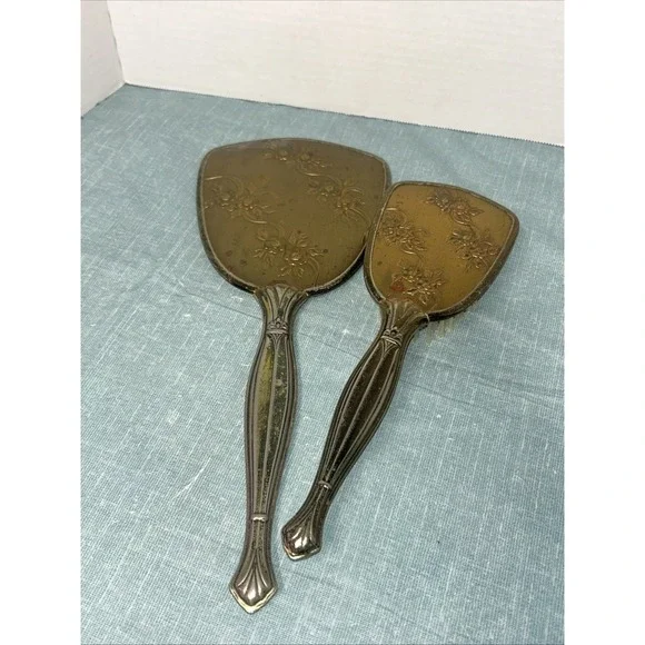 Vintage Floral Mirror And Brush Set - Picture 2 of 9